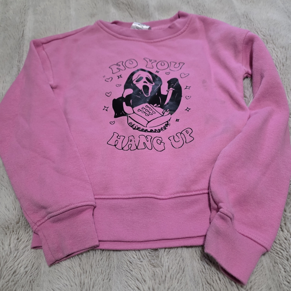 XS Kids Ghostface Graphic Pink Sweatshirt